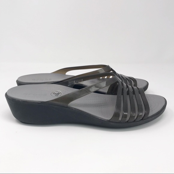 Crocs Isabella Mini Wedge Sandal Black/Smoke - Picture 5 of 8